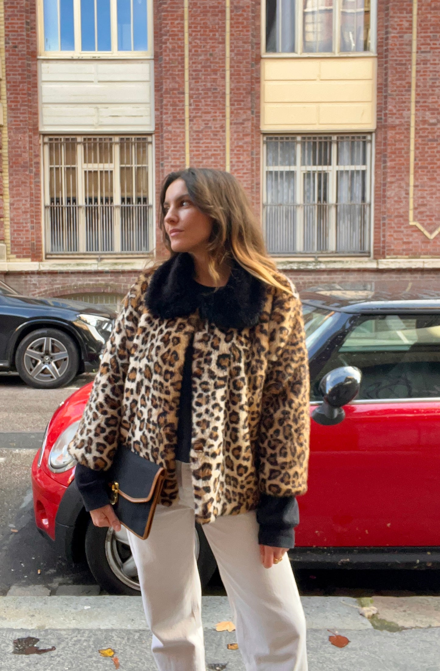 Manteau faux fur léopard